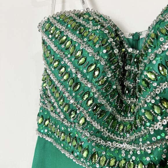 Sherri Hill Formal Dress #8546 Strapless Emerald Green NWT Women’s 8 - Picture 4 of 14